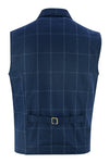 Mens Blazer Style Formal Check Suit Waistcoat Vest Tweed Wool -