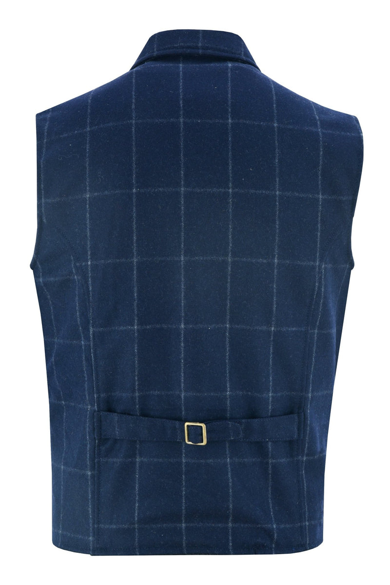 Mens Blazer Style Formal Check Suit Waistcoat Vest Tweed Wool -