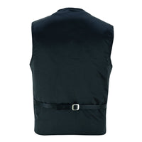 Mens Buttoned Classic Black Soft Suede Leather Waistcoat Vest -