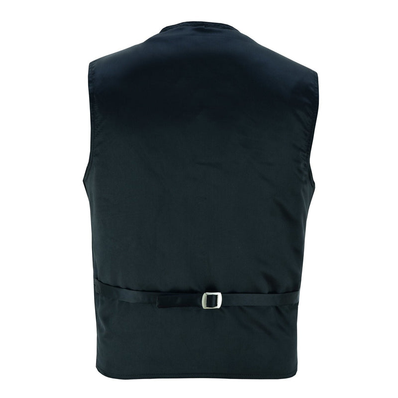 Mens Buttoned Classic Black Soft Suede Leather Waistcoat Vest -