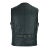 Mens Buttoned Tan Leather Waistcoat Vest -