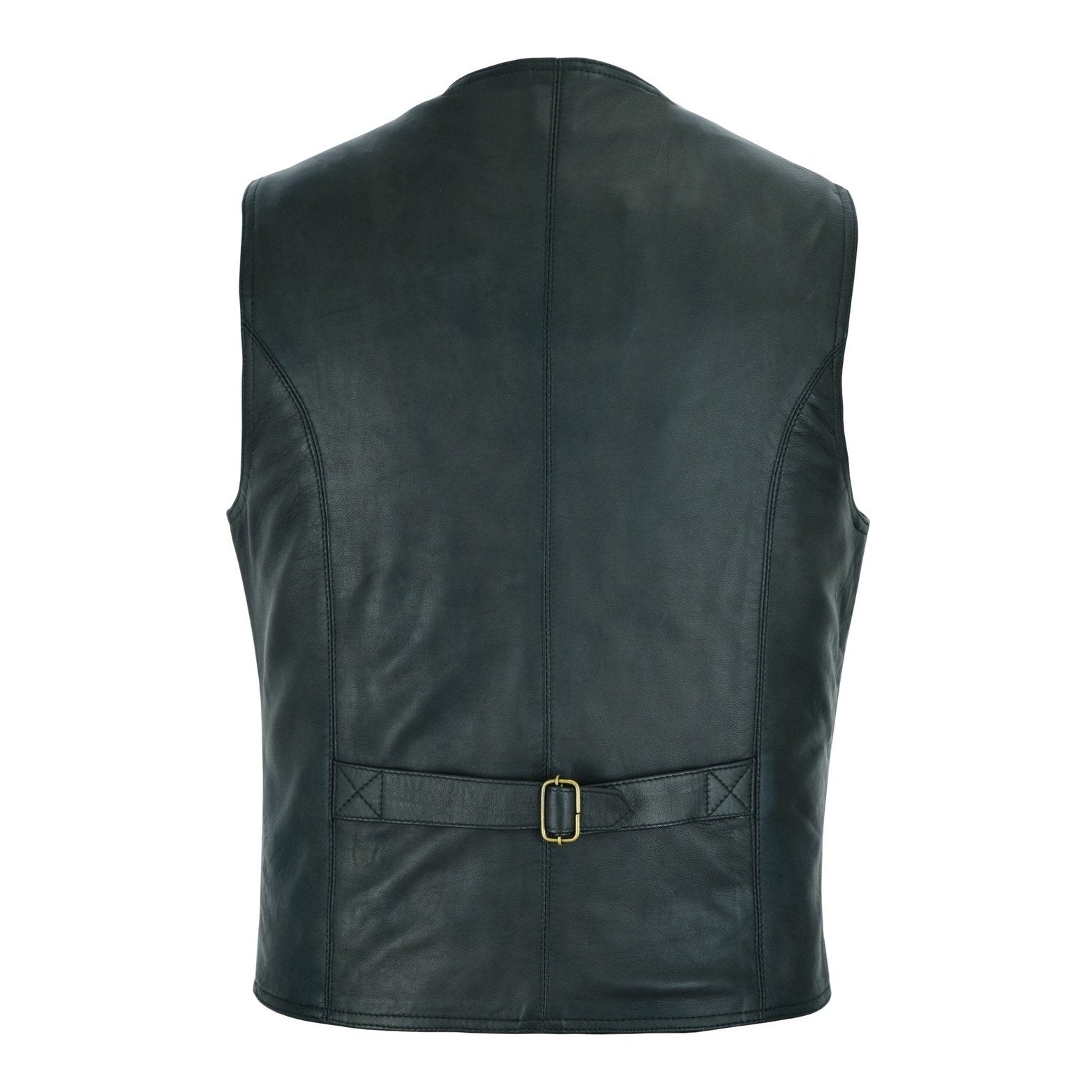 Mens Buttoned Tan or Black Soft Leather Waistcoat Vest – Vintage Leather