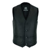 Mens Buttoned Tan Leather Waistcoat Vest -