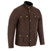 Men's Classic Brown Waxed Cotton Motorcycle Jacket Textile Biker Armoured vintag -