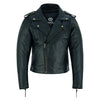 Men's Cool Rider Black Vented Premium Leather Motorcycle Jacket -