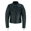 Men's Cool Rider Black Vented Premium Leather Motorcycle Jacket -