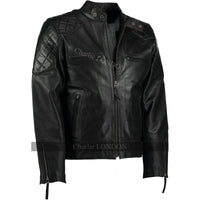 Mens David Beckham Black Stannard Leather Jackets -