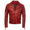 Mens Diamond Biker Style Leather Biker Jacket : Soltau -