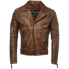 Mens Diamond Red Biker Leather Biker Jacket : Soltau -