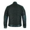 Mens Fabric Fashion Jacket Biker Style with Cream Fur & Leather Taslan Sheepskin -