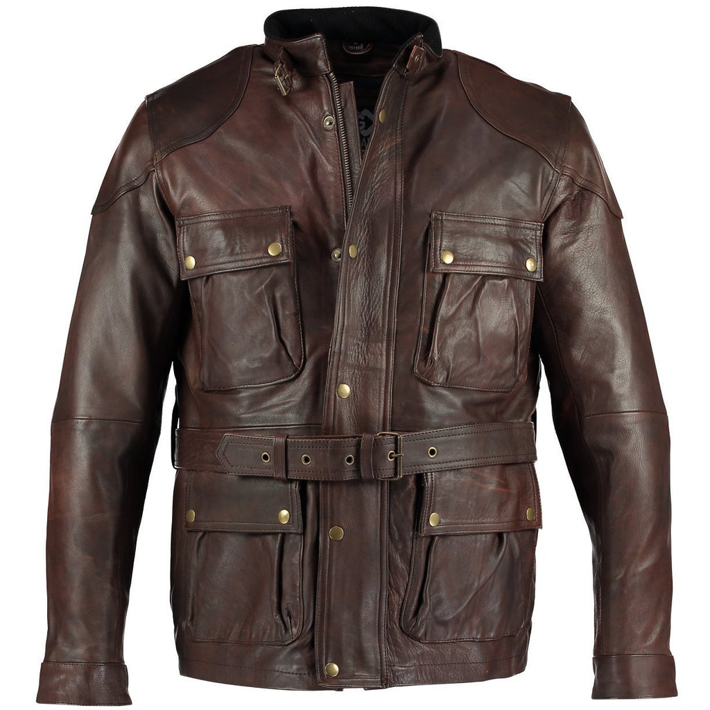 Men's Premium Brown Benjamin Button Long Leather Jacket – Vintage Leather