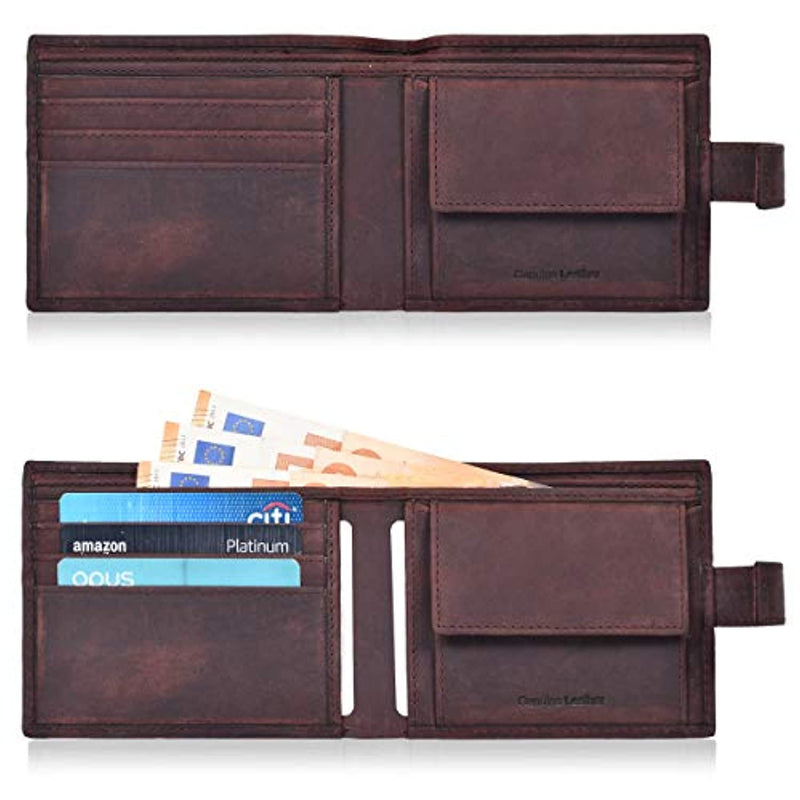 Mens RFID Protected Slim Purse Wallet with Coin Pocket -