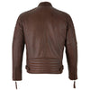 Mens Slim Fit Retro Style Biker Brown Leather Jacket - Ivar -