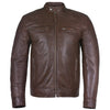 Men's Slim Fit Sword Cafe Racer Brown Soft Leather Jacket -