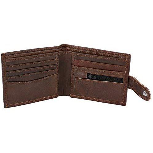 Mens Smart Bifold Wallets RFID Protected Genuine Leather with Coin Poc Vintage Leather