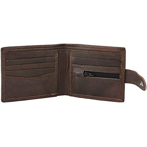 Mens Smart Bifold Wallets RFID Protected Genuine Leather with Coin Poc Vintage Leather