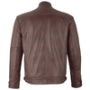 Mens Tan Diamond Leather Jacket -