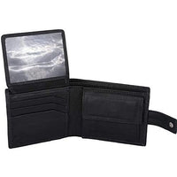 Mens Tri fold Wallet with Coin Pocket - RFID Protected Genuine Leather with Card Holder -