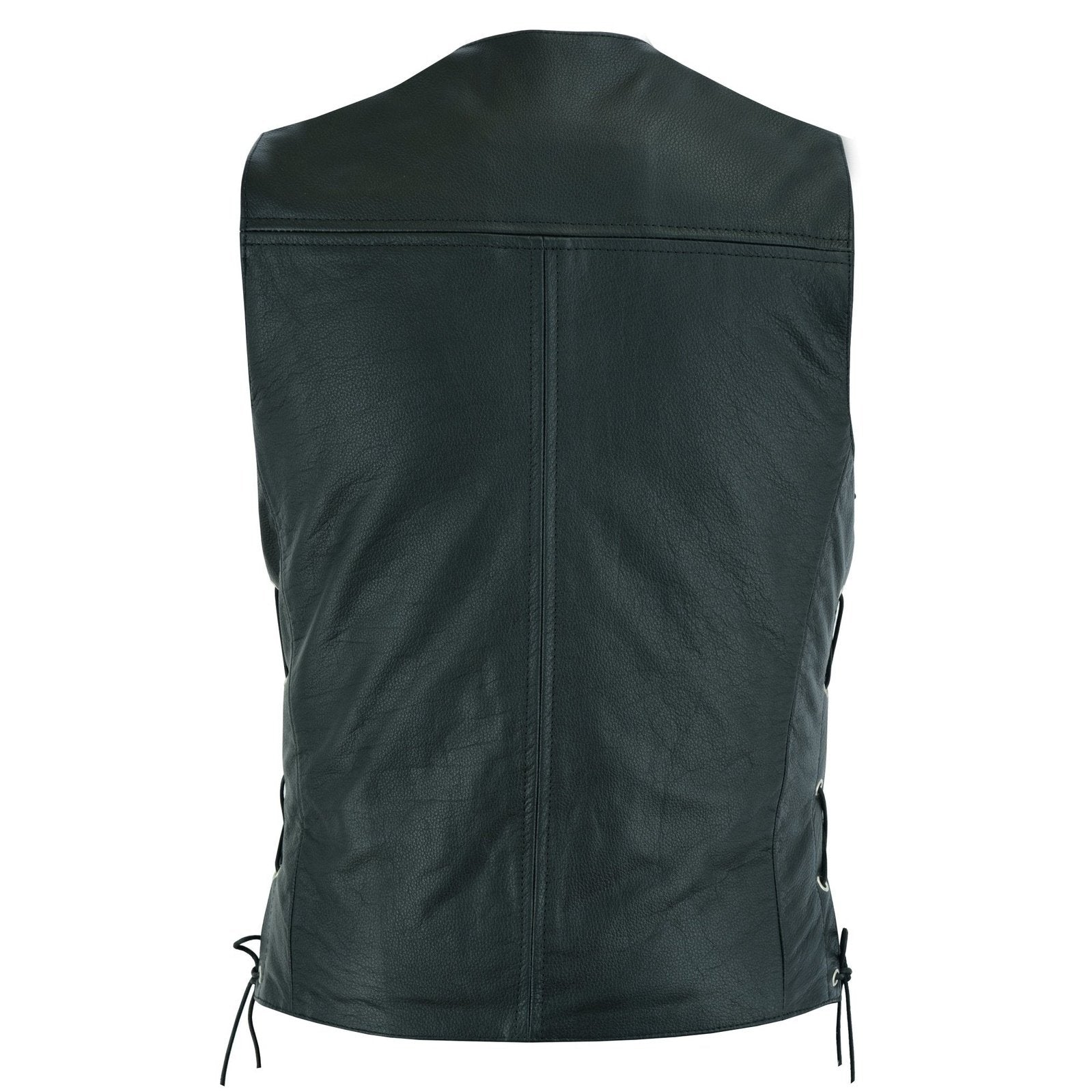 Plain black leather vest hotsell