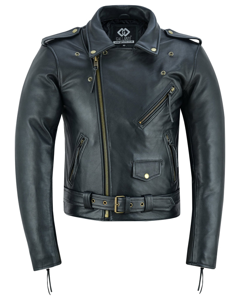 Premium Leather Terminator Marlon Brando Biker Motorcycle Jacket -