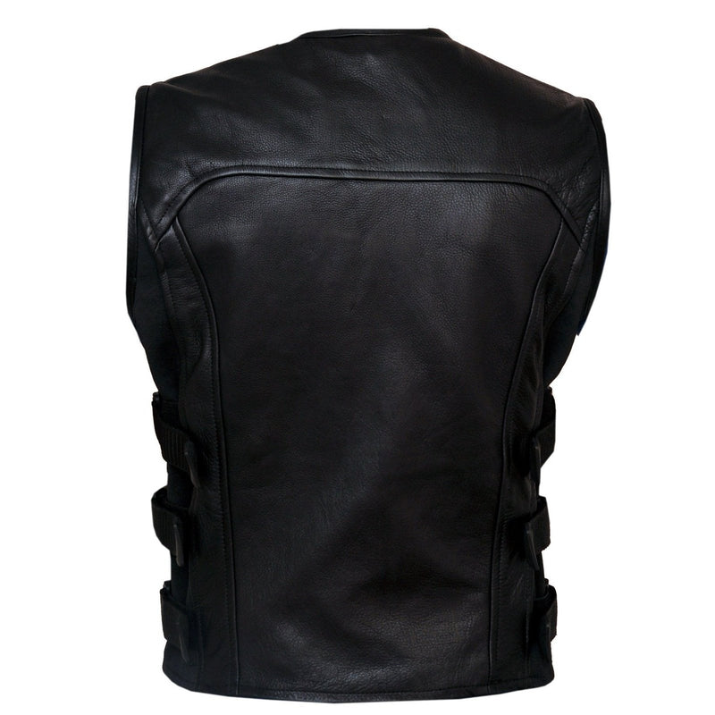 Premium Perforated Leather Motorcycle SWAT Vest – Vintage Leather