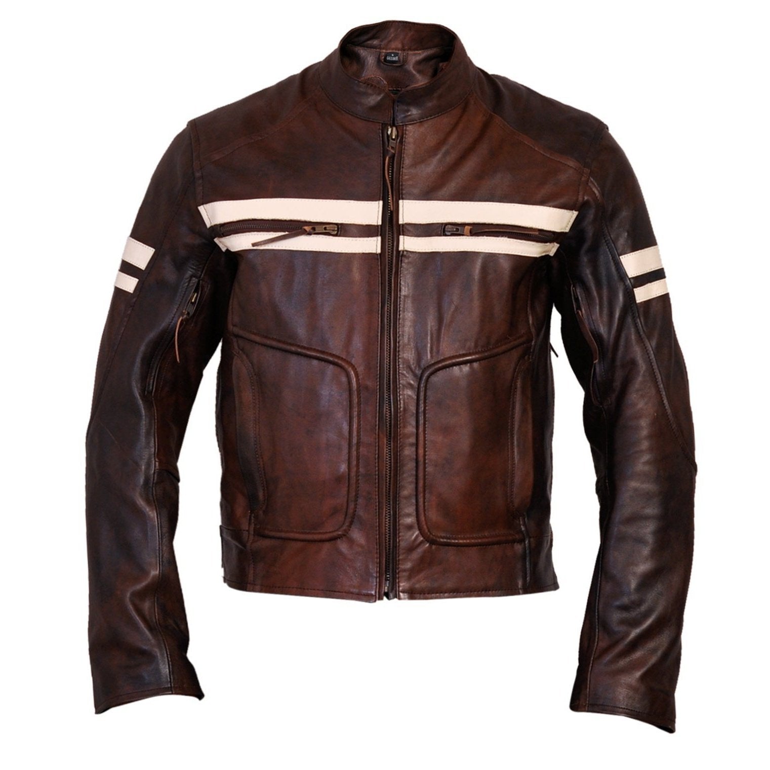 Copper Brando cheapest Cafe Racer Brown Leather Jacket