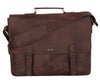 Rustic Distressed Brown Leather Laptop Messenger Bag for Men & Women -