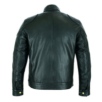 Mens Soft Cowhide Fashion Leather Jacket Biker Style with Fur & Armour Pockets