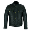 Mens Soft Cowhide Fashion Leather Jacket Biker Style with Fur & Armour Pockets