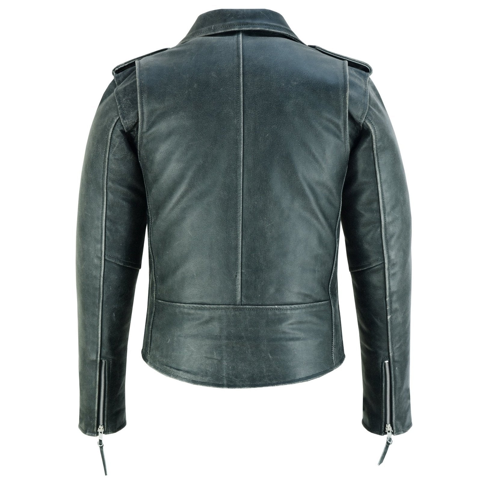 Mens leather brando style motorcycle jacket best sale