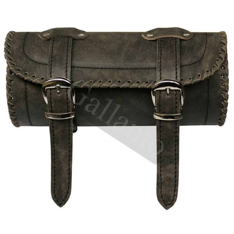 Vintage Stonewash Motorcycle Cowhide Leather Tool Bag -