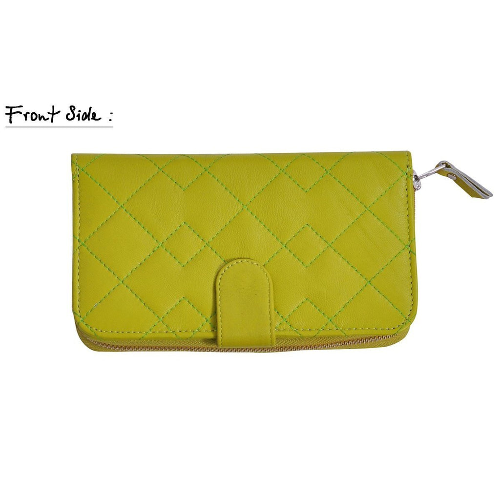 Lime green leather discount purse