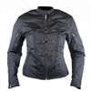 Women’s Removable Armor Black Fabric Motorcycle Jacket -